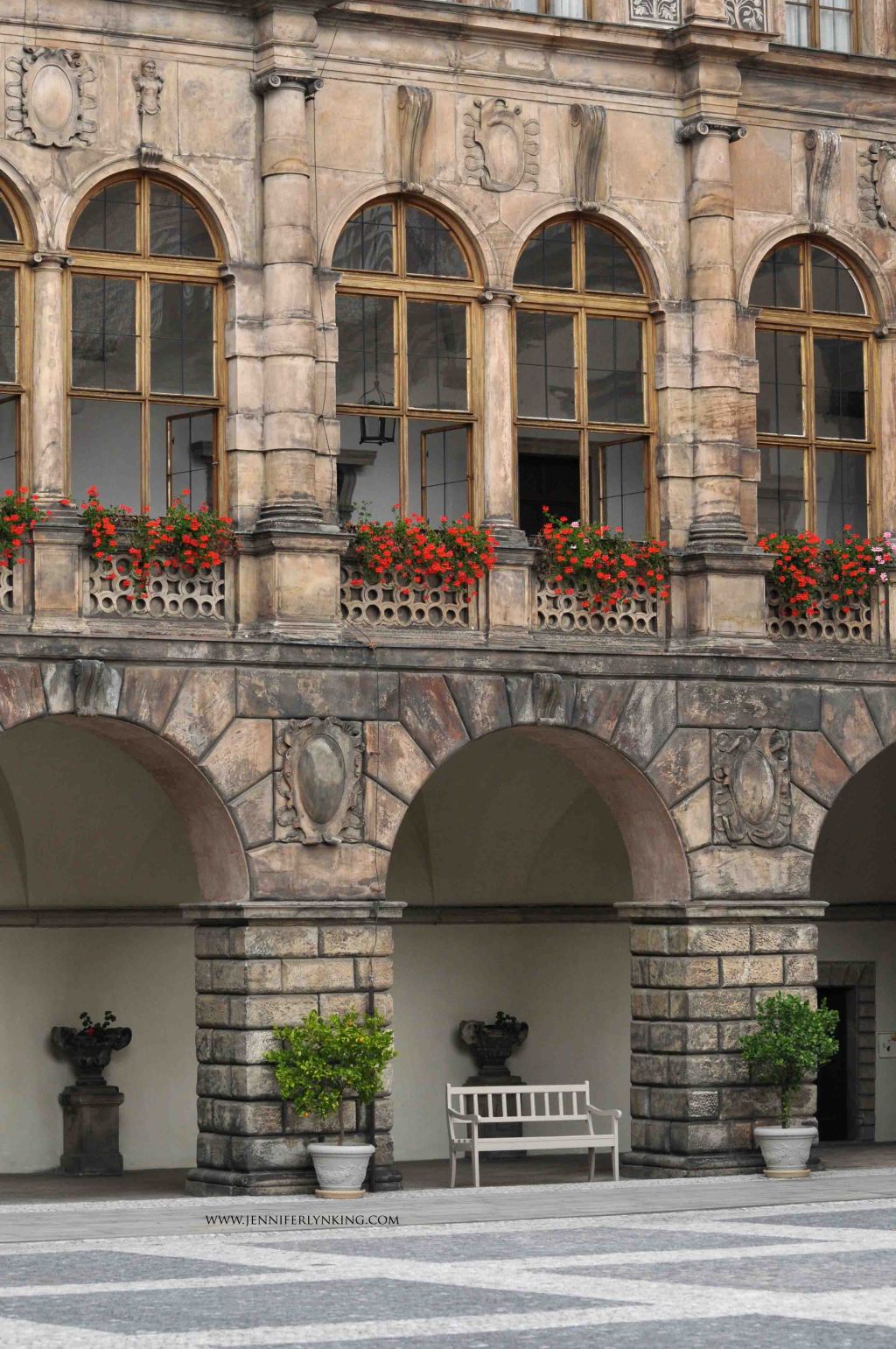 the beautiful courtyard surroundings, Nelahozeves Castle, Czech Republic