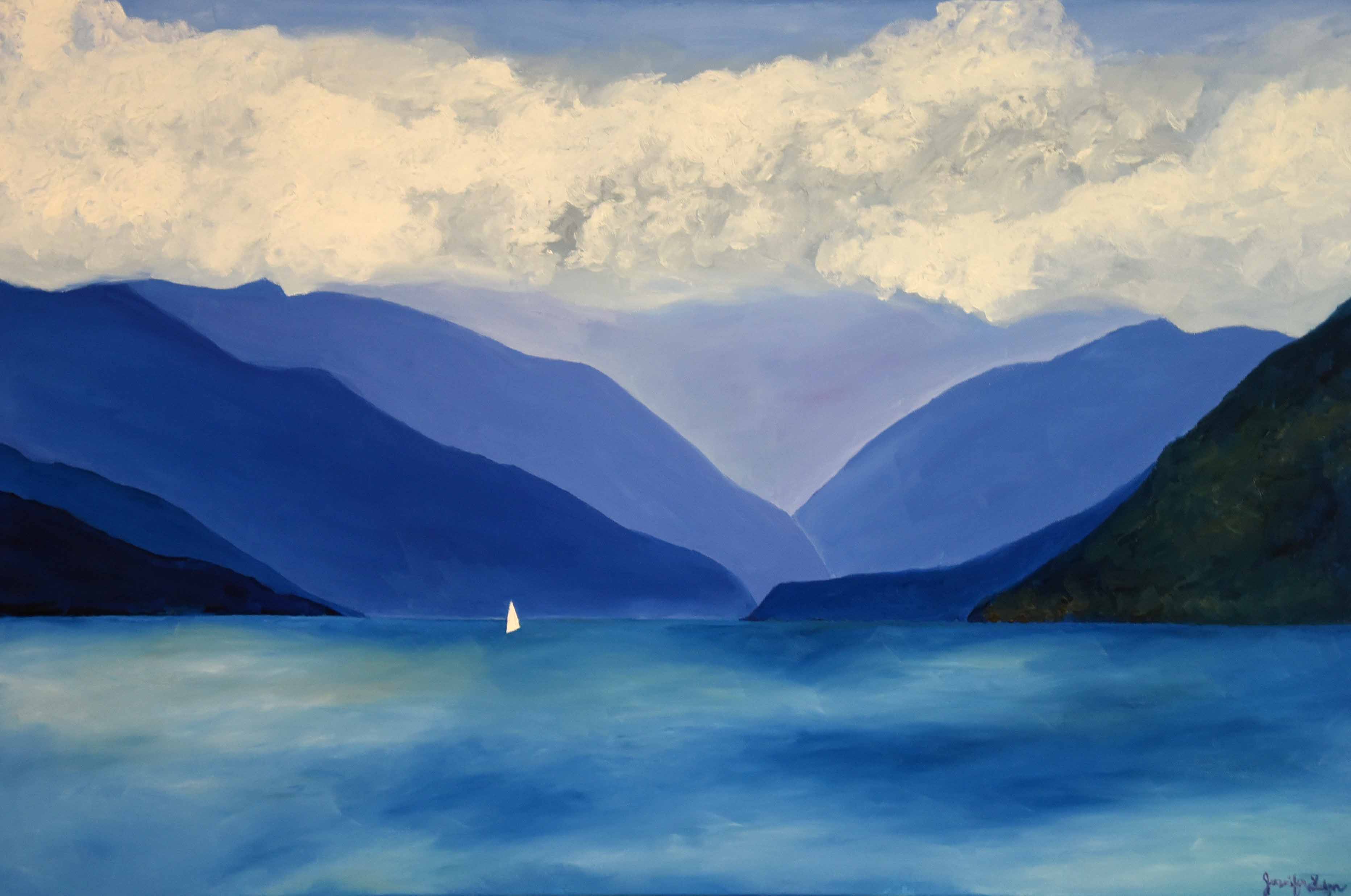 Lake Como Italy original oil painting