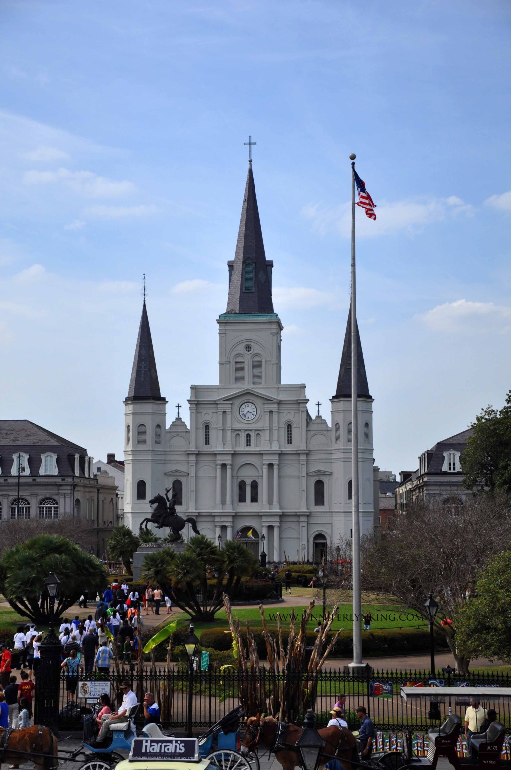 Saint Louis Cathedral, Jackson Square, New Orleans, taken from the Mississippi River levee