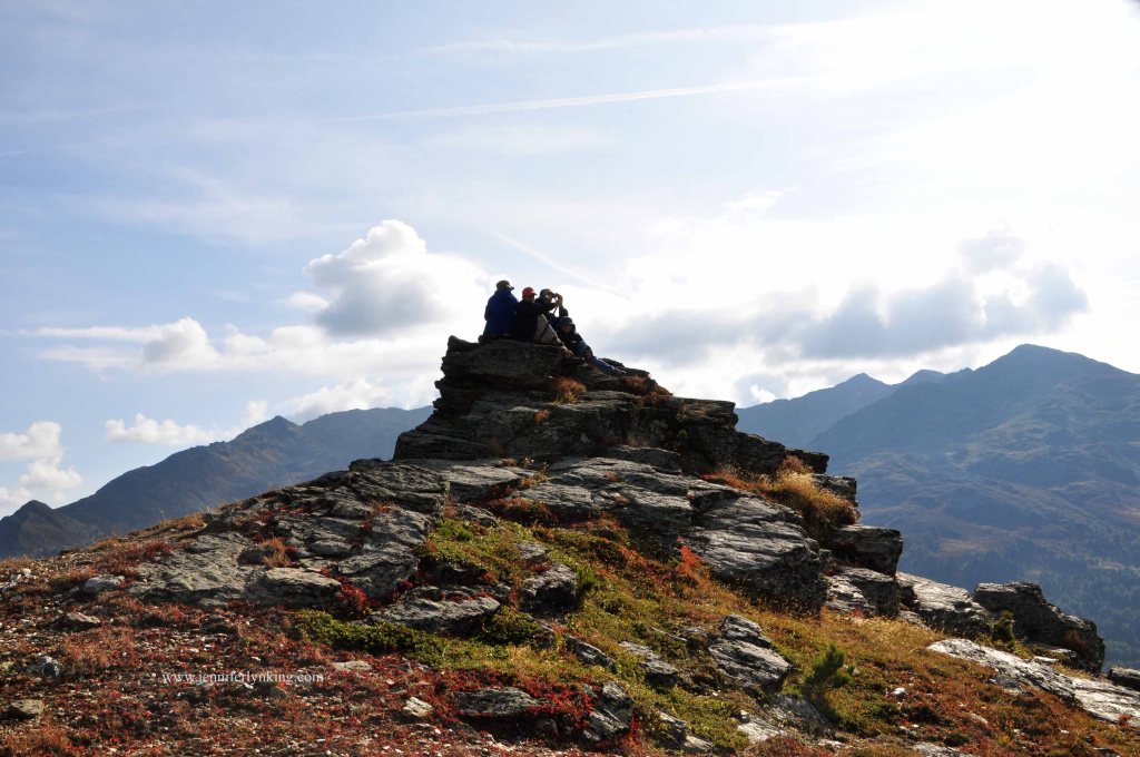 Reaching the goal (here above the tree line, in the Austrian Alps)