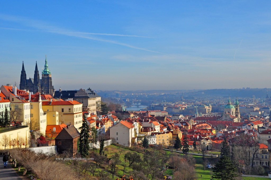 The View of Prague, the Vltava River, and the Prague Castle from Strahov Monastery