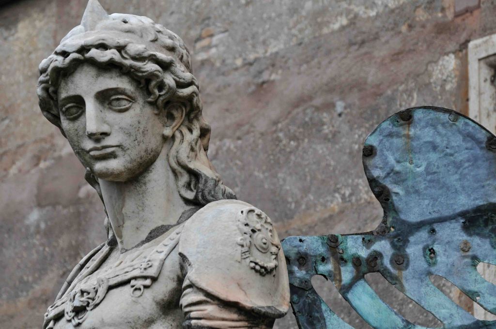 The original Angel sculpture from the 500s, symbolizing the end of the plague, Castel Sant'Angelo