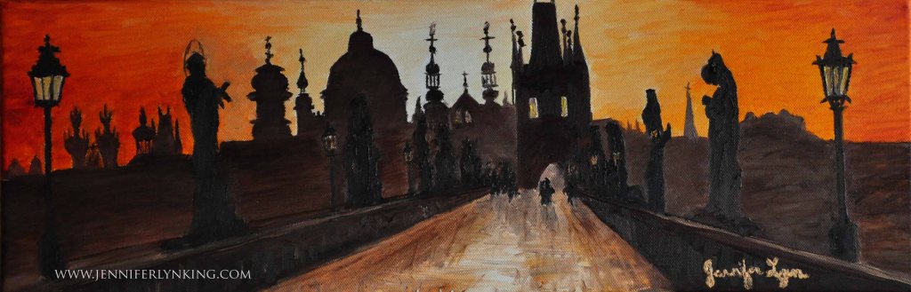 My newest oil painting, Charles Bridge at Sunrise