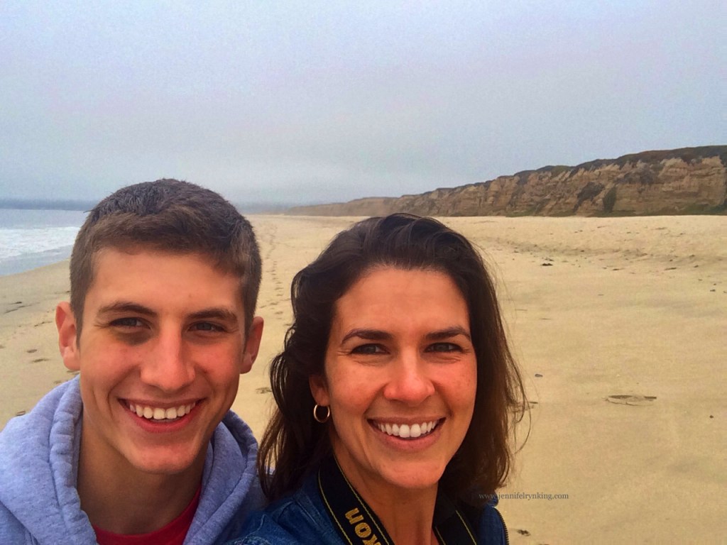 Half Moon Bay, CA, Tyler and Me, July 2014, Mom-Son Road Trip